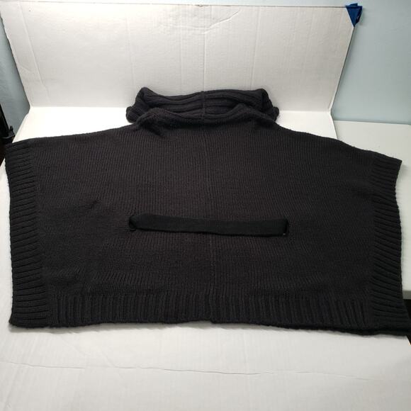Michael Michael Kors Poncho Sweater Womens Small/Medium Black Knit Cowl Neck - Picture 8 of 16